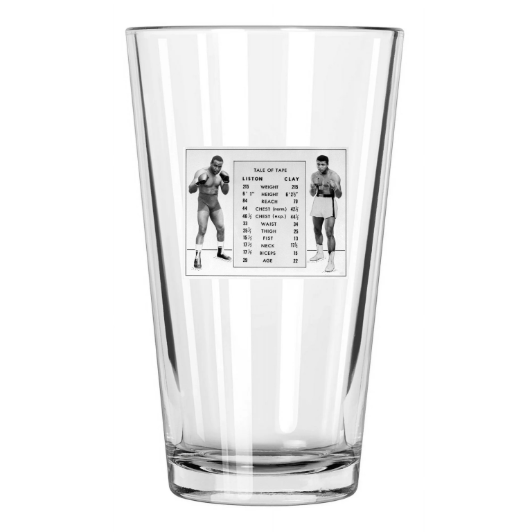 1965 Boxers Muhammad Ali Vs Sonny Liston Photo Match Up Pint Beer Drinking Glass