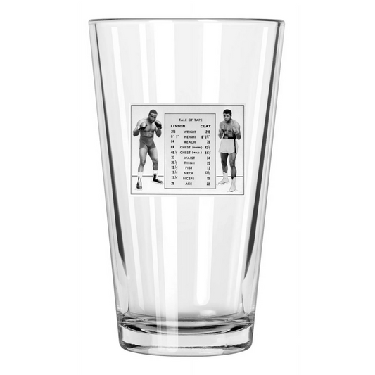 1965 Boxers Muhammad Ali Vs Sonny Liston Photo Match Up Pint Beer Drinking Glass