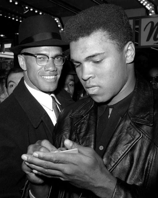 1965 Cassius Clay Muhammad Ali And Malcolm X Photo Print Glossy Poster