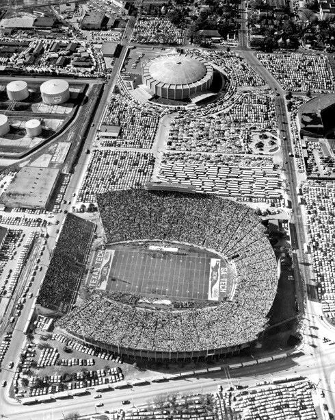 1965 College Venue Gator Bowl Glossy Keychain Stadium Print Aerial View