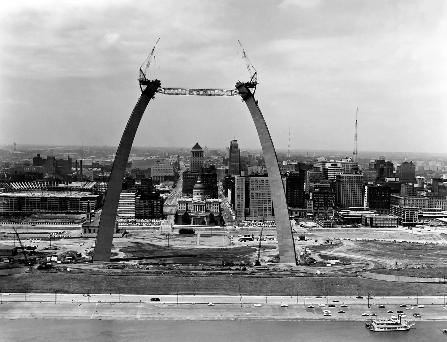 1965 Construction On Gateway Arch St Louis Vintage Old Magnet Reprint 1