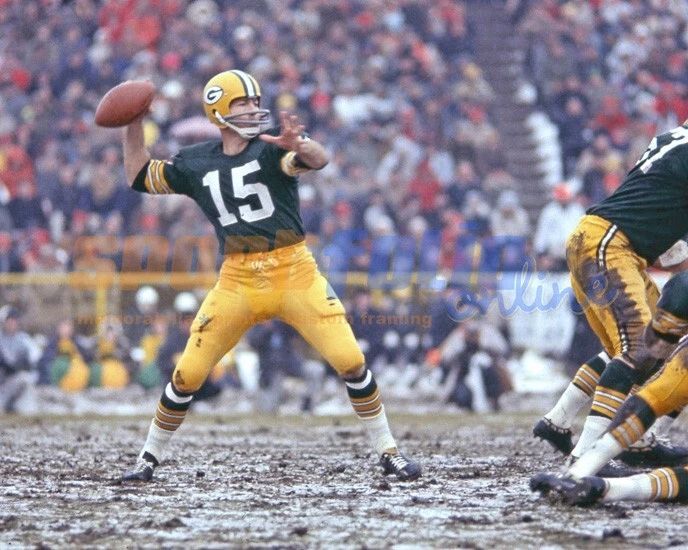 1965 Green Bay Packers Bart Starr Glossy Photo Mud Bowl Print Football