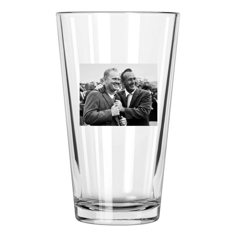1965 Jack Nicklaus And Arnold Palmer Masters Augusta Pint Beer Drinking Glass