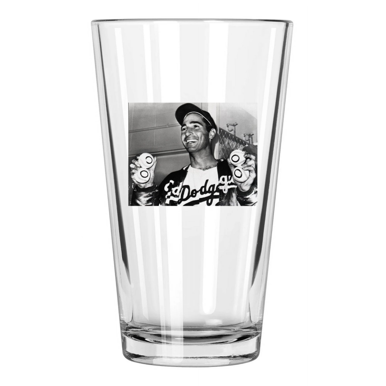 1965 Los Angeles Dodgers Sandy Koufax '4 No Hitters' Pint Beer Drinking Glass