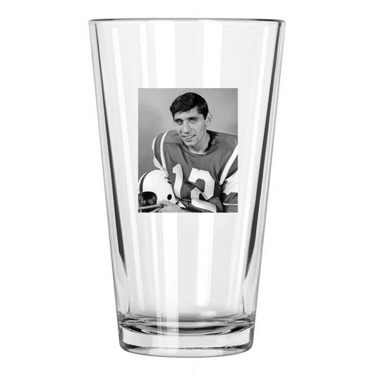 1965 New York Jets Joe Namath Photo Rookie Hof 85 Pint Beer Drinking Glass