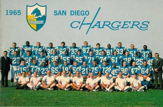 1965 San Diego Chargers Team Photo Football Picture Wide Border