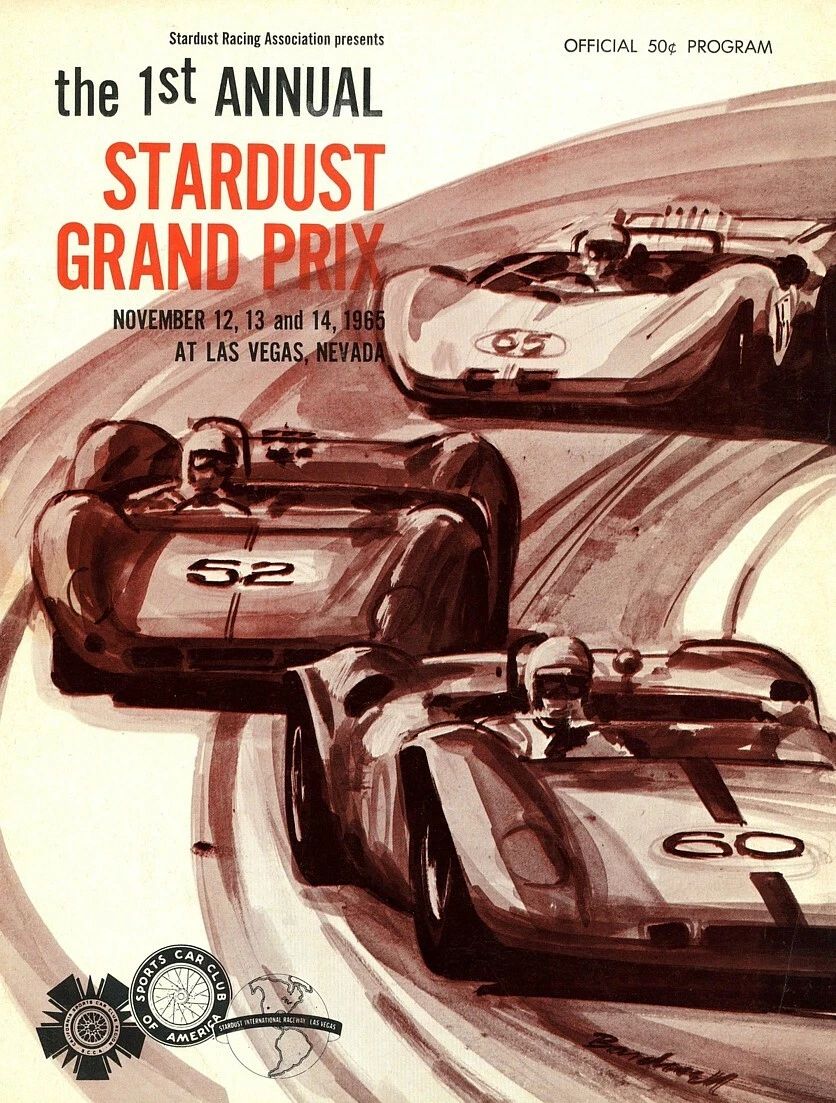 1965 Stardust Grand Prix Keychain Auto Racing Picture Las Vegas