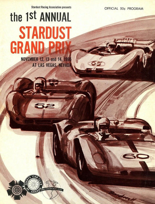 1965 Stardust Grand Prix Keychain Auto Racing Picture Las Vegas