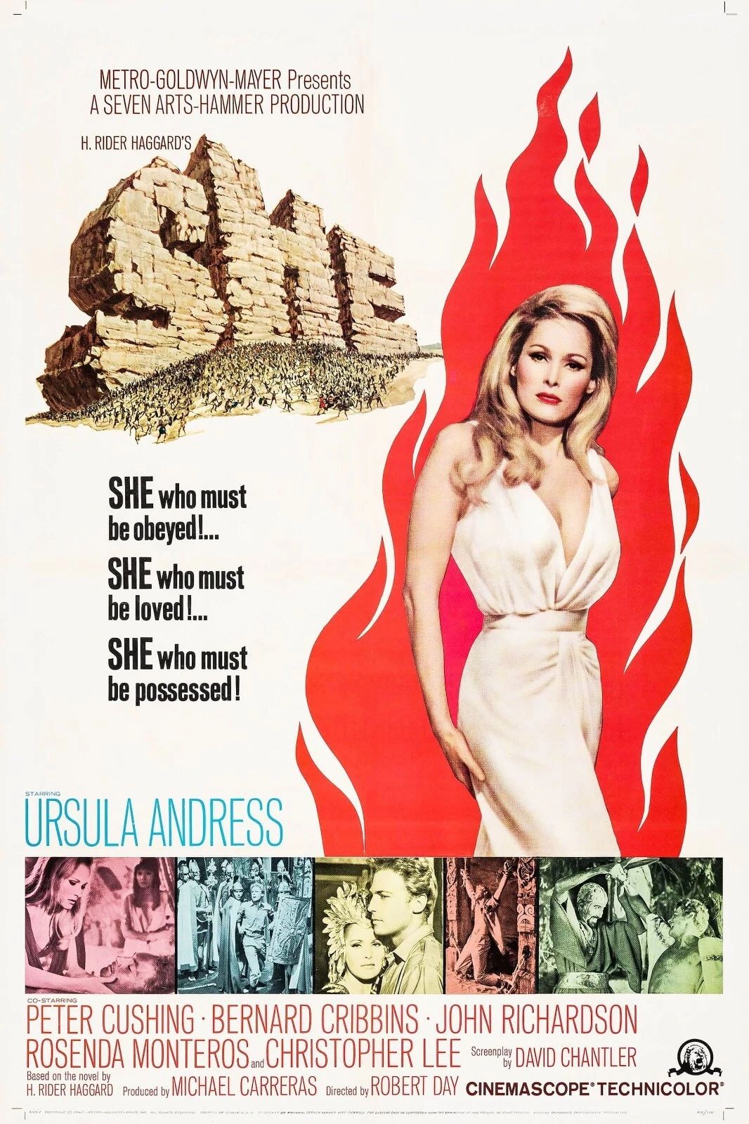 1965 She Movie Poster Ursula Andress Peter Cushing Christopher Lee