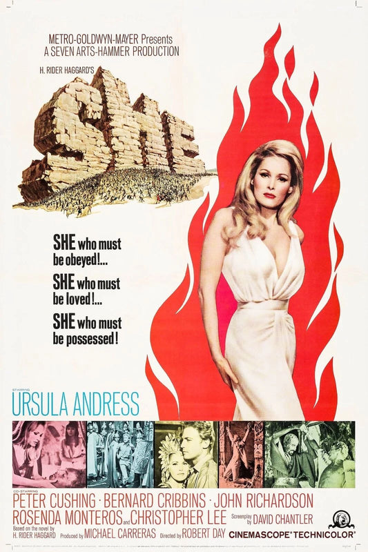 1965 She Movie Poster Ursula Andress Peter Cushing Christopher Lee