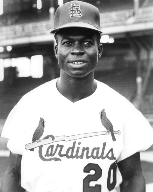 1965 St Louis Cardinals Lou Brock Glossy Photo Baseball Print Poster Hof 85