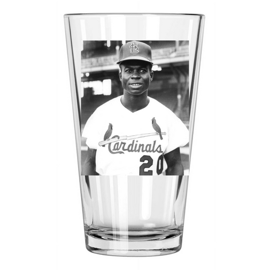 1965 St Louis Cardinals Lou Brock Photo Baseball Hof 85 Pint Beer Drinking Glass