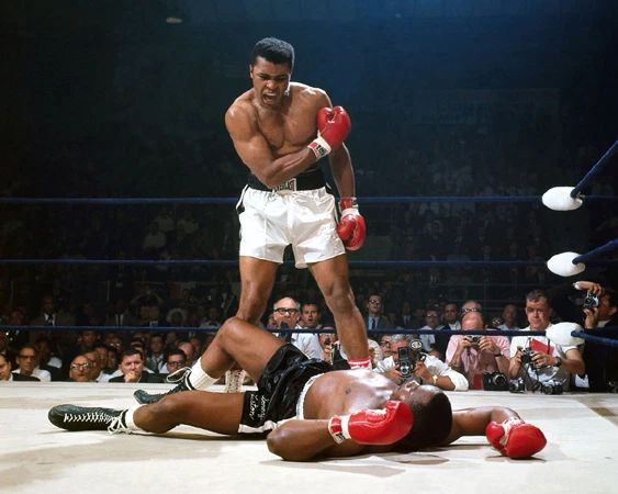 1965 Title Fight Muhammad Ali Vs Sonny Liston Boxing Photo Glossy Poster