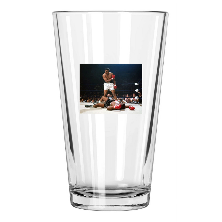 1965 Title Fight Muhammad Ali Vs Sonny Liston Boxing Pint Beer Drinking Glass