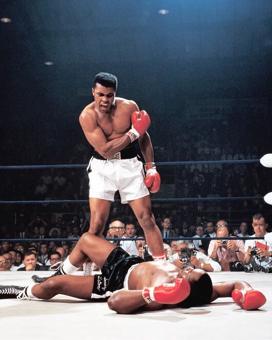 1965 Title Fight Muhammad Ali Vs Sonny Liston Glossy Boxing Photo Print 1