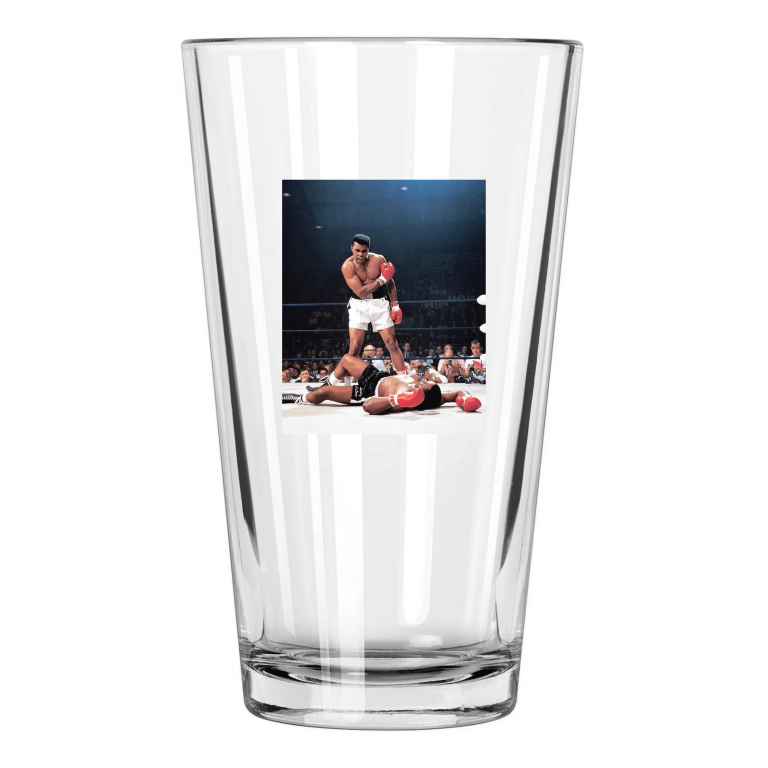 1965 Title Fight Muhammad Ali Vs Sonny Liston Boxing 1 Pint Beer Drinking Glass