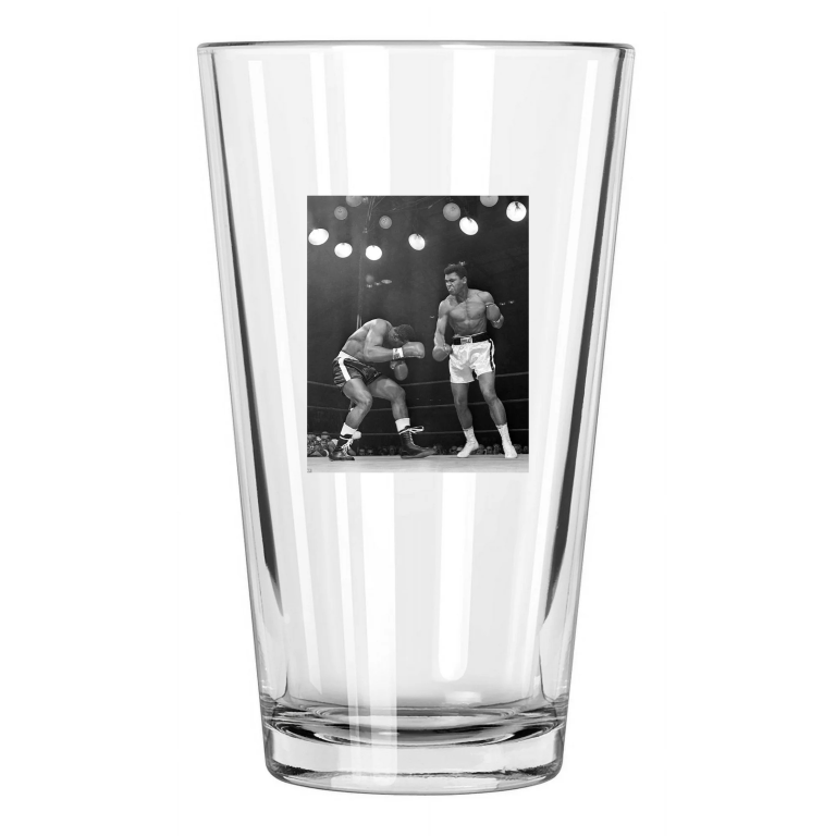 1965 Title Fight Muhammad Ali Vs Sonny Liston Boxing Pint Beer Drinking Glass