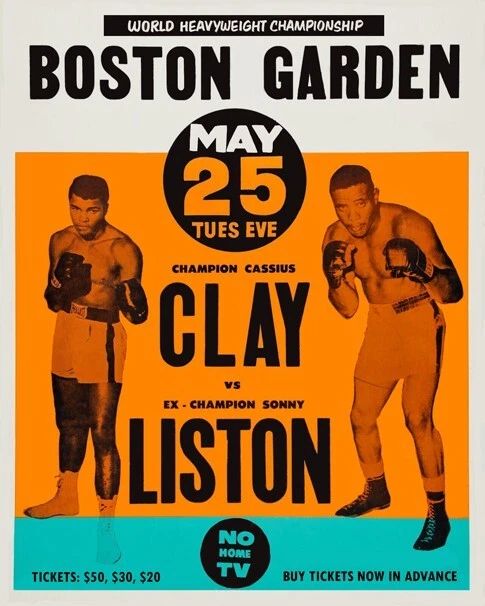 1965 Title Fight Muhammad Ali Vs Sonny Liston Glossy Magnet 'Rematch' Print 1