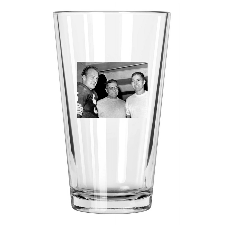 1965 Vince Lombardi Paul Hornung Bart Starr Green Bay Packers Pint Beer Glass