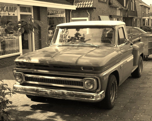 1966 Chevrolet C10 Pick Up Truck Classic Car Retro Poster Photo