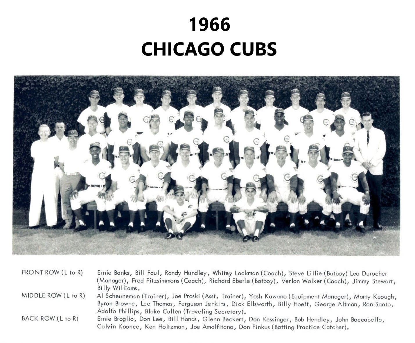 1966 Chicago Cubs Team Keychain Baseball Picture Mlb