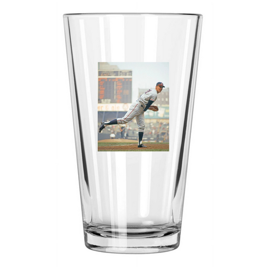 1966 California Angels Dean Chance Photo Yankee Stadium Pint Beer Drinking Glass