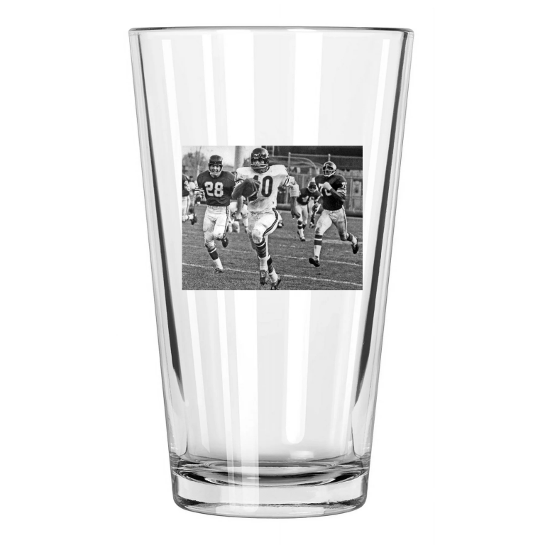 1966 Chicago Bears Gale Sayers Photo Football Hof 77 Pint Beer Drinking Glass