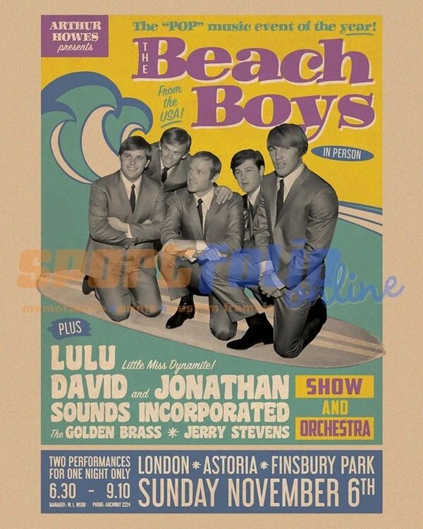 1966 Concert The Beach Boys Glossy Keychain Finsbury Park Astoria Keychain