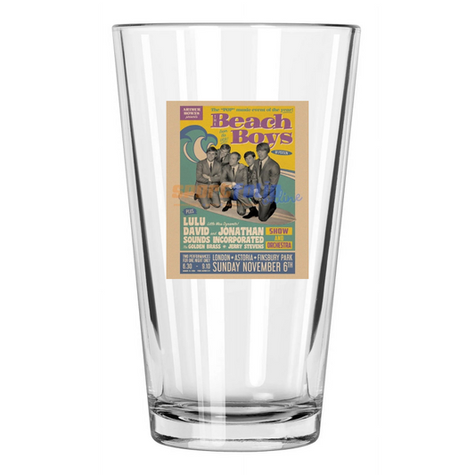 1966 Concert The Beach Boys Photo Finsbury Park Astoria Pint Beer Drinking Glass