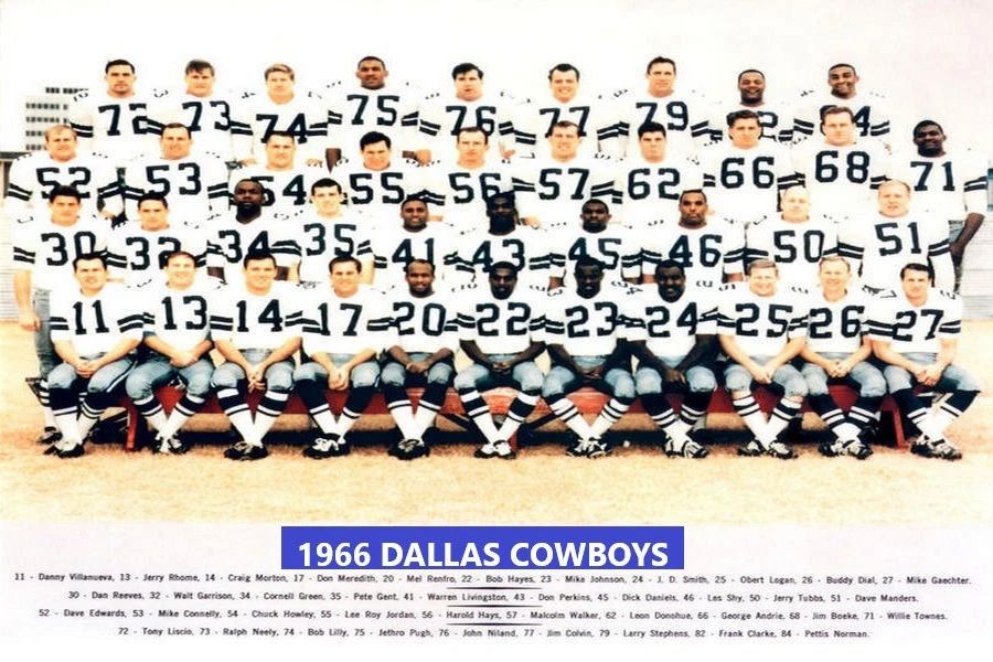 1966 Dallas Cowboys Team Magnet Nfl Football Picture Conference Champs Names