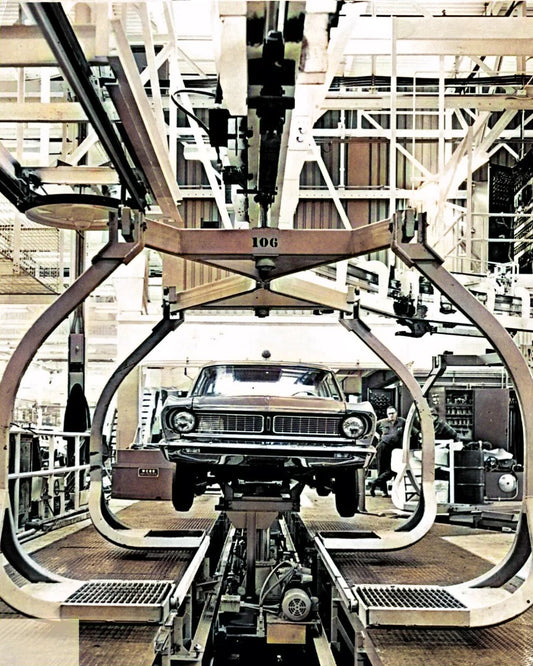 1966 Ford Falcon Factory Assembly Line Classic Car Vintage Picture Magnet