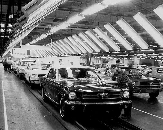 1966 Ford Mustang Factory Assembly Line Classic Car Picture Magnet