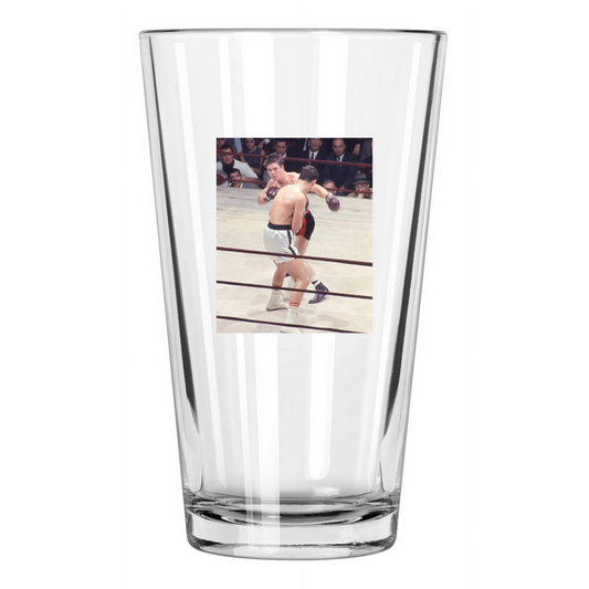 1966 Heavyweight Boxers Jerry Quarry Vs Tony Alongi Pint Beer Drinking Glass