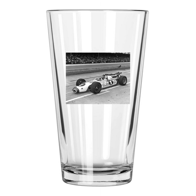 1966 Indy Racecar Driver Mario Andretti Formula One 1 Pint Beer Drinking Glass