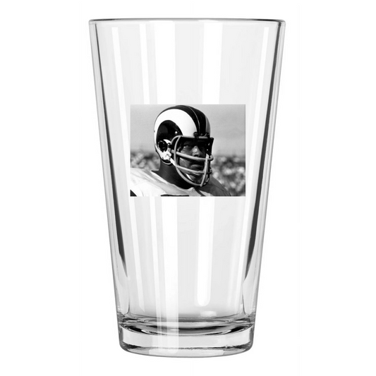 1966 Los Angeles Rams Rosey Grier Photo Football Pint Beer Drinking Glass