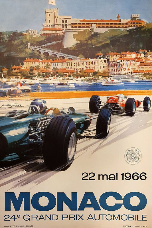 1966 Monaco Vintage Style Grand Prix Auto Racing Jigsaw Puzzle