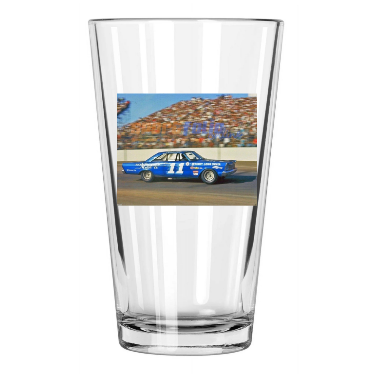 1966 Nascar Driver Ned Jarrett Photo Stock Car 1 Pint Beer Drinking Glass
