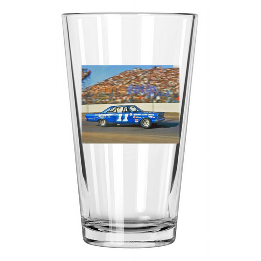 1966 Nascar Driver Ned Jarrett Photo Stock Car 1 Pint Beer Drinking Glass
