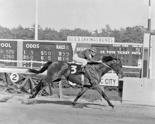 1966 Racehorse Dr Fager Glossy Keychain Playground Stakes Print Manny Ycaza