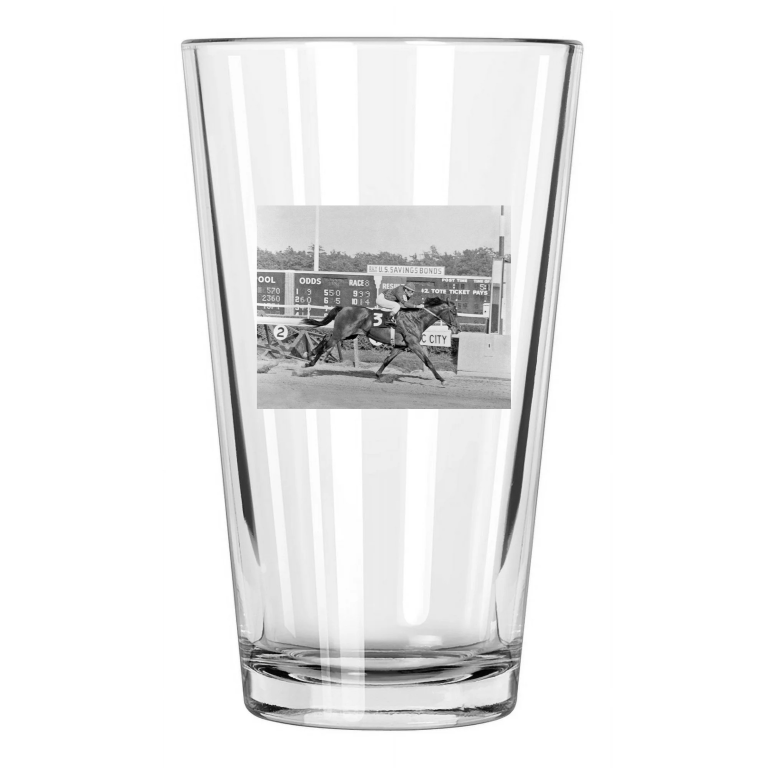 1966 Racehorse Dr Fager Playground Stakes Manny Ycaza Pint Beer Drinking Glass
