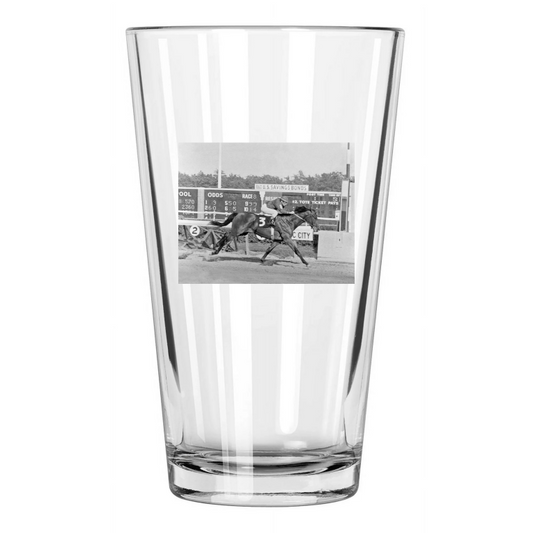 1966 Racehorse Dr Fager Playground Stakes Manny Ycaza Pint Beer Drinking Glass