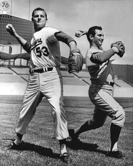 1966 Sandy Koufax And Don Drysdale Glossy Magnet Los Angeles Dodgers Print
