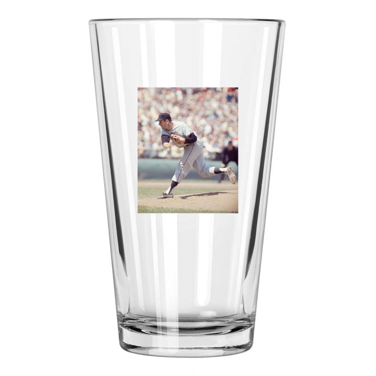 1966 San Francisco Giants Gaylord Perry Photo Hof 91 Pint Beer Drinking Glass