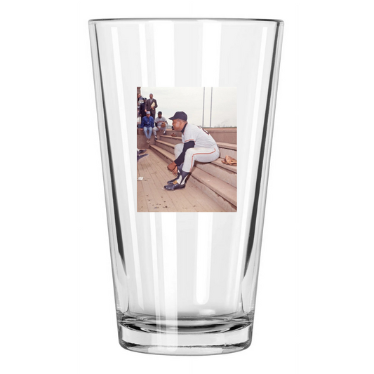 1966 San Francisco Giants Willie Mays Photo Hof 79 2 Pint Beer Drinking Glass