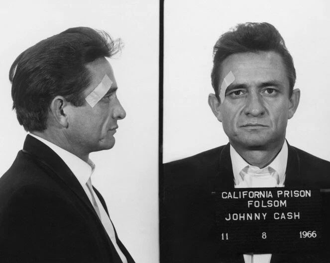 1966 Singer Johnny Cash Glossy Mugshot Magnet Print California Magnet