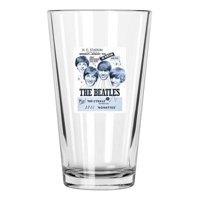 1966 The Beatles At Washington Dc John Lennon Paul Mccartney Pint Beer Glass