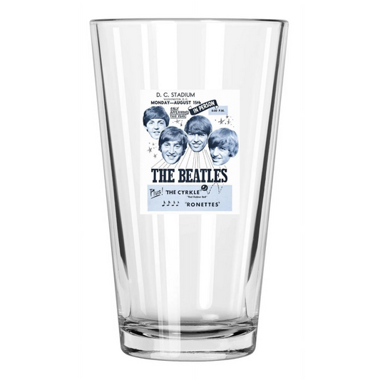 1966 The Beatles At Washington Dc John Lennon Paul Mccartney Pint Beer Glass