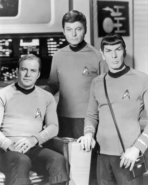 1966 Tv Show Star Trek Glossy Keychain William Shatner And Leonard Nimoy Print