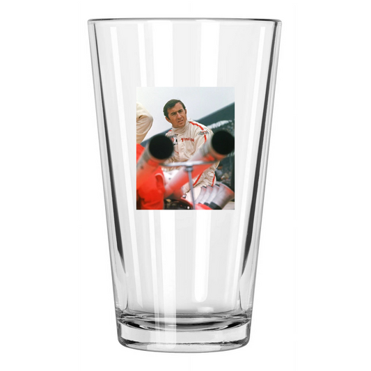 1967 British Driver Jackie Stewart Photo Indy 500 Pint Beer Drinking Glass