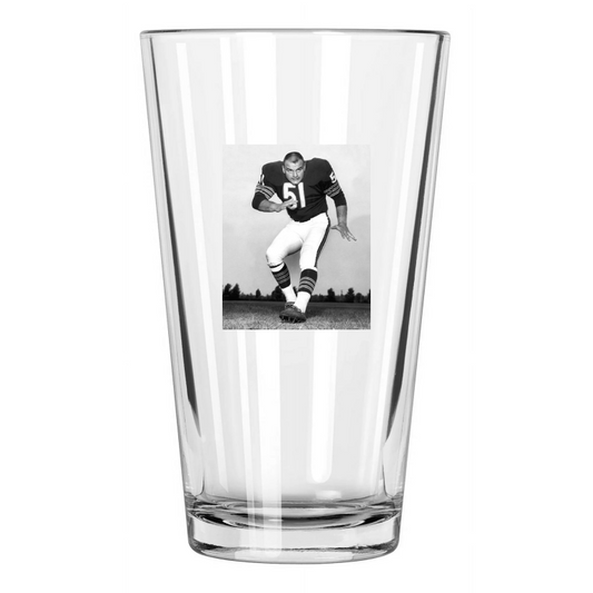 1967 Chicago Bears Dick Butkus Photo Football Hof 79 Pint Beer Drinking Glass